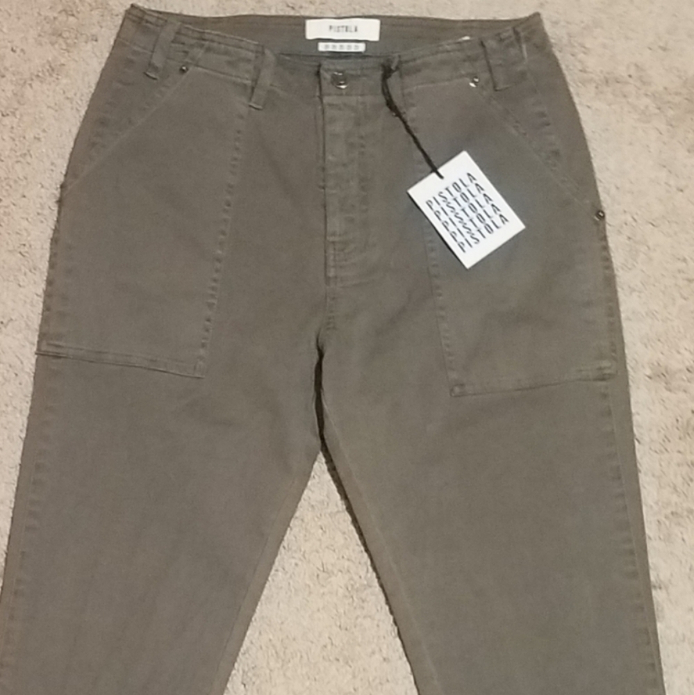 Pistola high rise green khaki ankle skinny pants major general size 28 - Picture 6 of 8